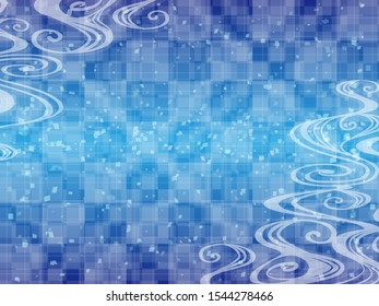 Dark blue Japanese pattern background image