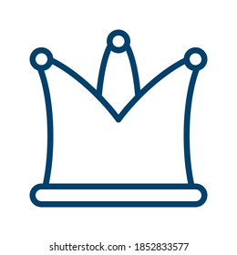 Dark Blue Jester Hat Icon Design Isolated on White Background