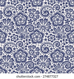 Dark Blue Lace Seamless Pattern