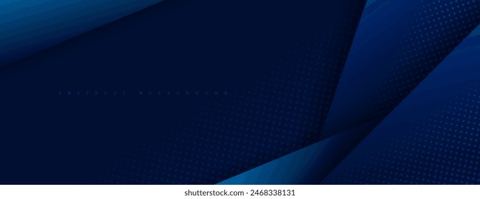 dark blue layered dimension background with halftone. suitable for banner, wallpaper, poster, website, header, presentation.