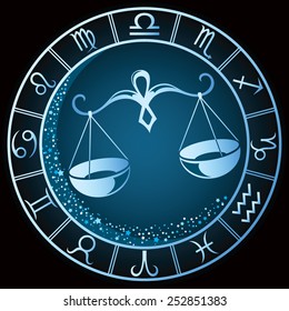 Dark Blue Libra Zodiac Sign Vector Stock Vector (Royalty Free ...