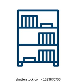 Dark Blue Library Icon Design Isolated on White Background