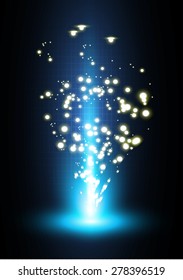 Dark blue light Abstract background, rays. stage. infographics. infographics. star
