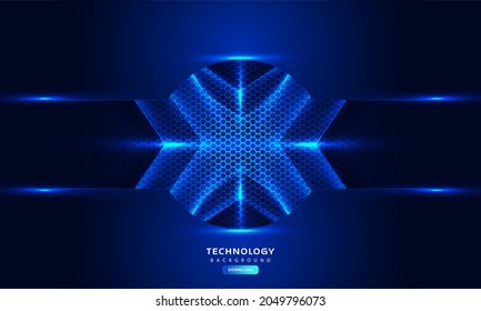 Dark blue light abstract hexagonal background