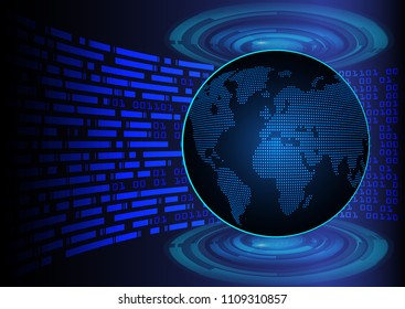 dark blue Light Abstract Technology background for computer graphic website internet and business.circuit.illustration.digital.binary code. World map