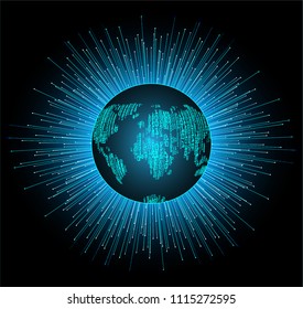 dark blue Light Abstract Technology background for computer graphic website internet and business.circuit.illustration.digital.binary code. World map