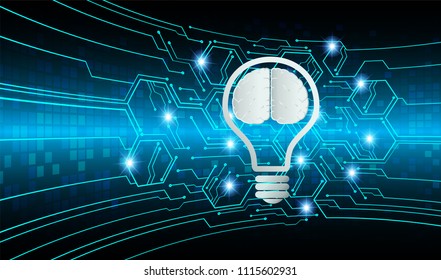 Dark blue Light Abstract Technology background for computer graphic website internet business. circuit. vector illustration. motion move blur.neon. Brainstorm, Brain. Bulb Ideas