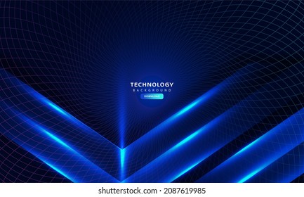 Dark blue light abstract technology background