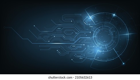 Dark blue Light Abstract Technology background.Graphic website internet.futuristic digital innovation background vector illustration.