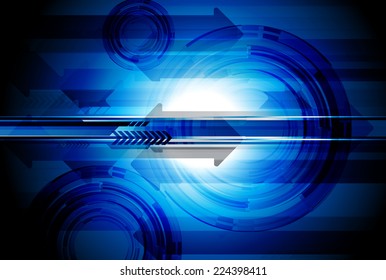 Dark Blue Light Abstract Technology background for computer graphic website and internet, arrow