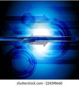 Dark Blue Light Abstract Technology background for computer graphic website and internet, arrow