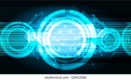 Dark Blue Light Abstract Technology background for computer graphic website and internet, circuit board. 