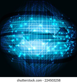 Dark blue Light Abstract Technology background for computer graphic website and internet, circuit board.