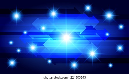 Dark blue Light Abstract Technology background for computer graphic website and internet, arrow. star