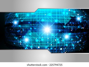 Dark blue Light Abstract Technology background for computer graphic website internet and technology. circuit board. 