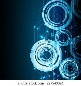 Dark blue Light Abstract Technology background for computer graphic website internet. text box. Brochure. card. circuit board.