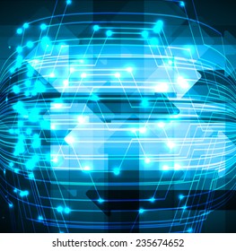 Dark blue Light Abstract Technology background for computer graphic website internet. 