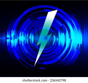Dark blue Light Abstract Technology background for computer graphic website internet. bolt