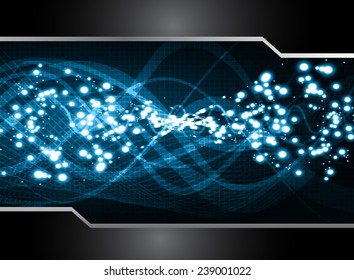 Dark blue Light Abstract Technology background for computer graphic website internet. wave