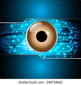 Dark blue Light Abstract Technology background for computer graphic website and internet, circuit board. eye