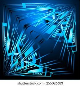 Dark blue Light Abstract Technology background for computer graphic website internet. circuit