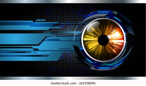 Dark blue Light Abstract Technology background for computer graphic website internet. text box. Brochure. card. silver. orange eye