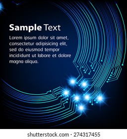 dark blue Light Abstract Technology background for computer graphic website internet and business. circuit illustration infographics. text box.Brochure card. banner flyer magazine label
