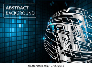 dark blue Light Abstract Technology background for computer graphic website internet and business. circuit. text box. label. card. banner flyer magazine. Design label. Tables, mosaics, pixel.