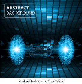 dark blue Light Abstract Technology background for computer graphic website internet and business. circuit. text box. label. card. banner flyer magazine. Design label. Tables, mosaics, pixel. star