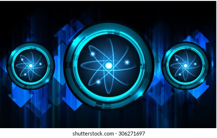 dark blue Light Abstract Technology background for computer graphic website internet and business.circuit.vector illustration. infographics. motion move blur.neon. Nuclear, atomic, protons, neutrons.