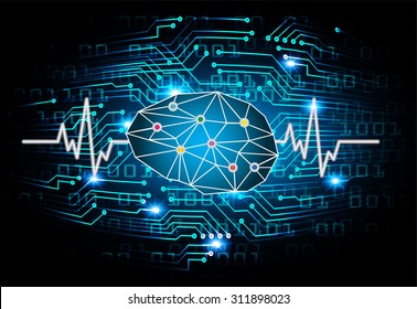 Dark blue Light Abstract Technology background for computer graphic website internet business. circuit. vector illustration. infographics. motion move blur.neon. Brainstorm, Brain, pulse heart. wave