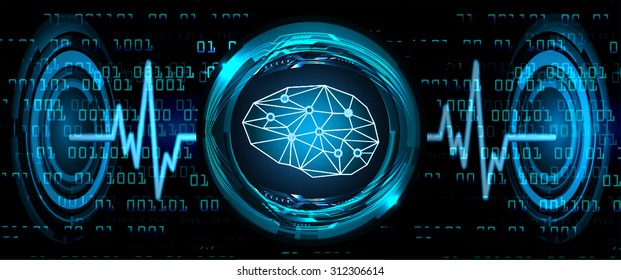 Dark blue Light Abstract Technology background for computer graphic website internet business. circuit. vector illustration. infographics. motion move blur.neon. Brainstorm, Brain, pulse heart. wave