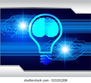Dark blue Light Abstract Technology background for computer graphic website internet business. circuit. vector illustration. infographics. motion move blur.neon. Brainstorm, Brain. Ideas. lamp, bulb