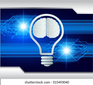 Dark blue Light Abstract Technology background for computer graphic website internet business. circuit. vector illustration. infographics. motion move blur.neon. Brainstorm, Brain. Ideas. lamp, bulb
