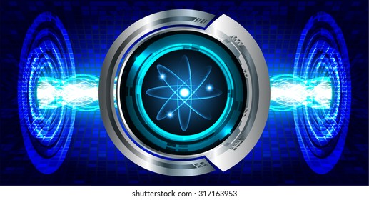 dark blue Light Abstract Technology background for computer graphic website internet business. circuit. vector illustration. infographics. motion move blur.neon.molecule atom electron neutron nuclear.