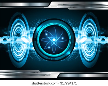 dark blue Light Abstract Technology background for computer graphic website internet business. circuit. vector illustration. infographics. motion move blur.neon.molecule atom electron neutron nuclear.