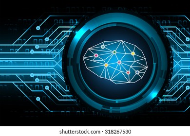 Dark blue Light Abstract Technology background for computer graphic website internet business. circuit. vector illustration. infographics. motion move blur.neon. Brainstorm, Brain. Bulb Ideas