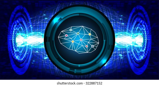 Dark blue Light Abstract Technology background for computer graphic website internet business. circuit. vector illustration. infographics. motion move blur.neon. Brainstorm, Brain. Bulb Ideas