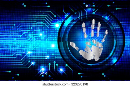 Dark blue Light Abstract Technology background for computer graphic website internet business.illustration. infographics.motion move blur.neon.pixel. Binary digit.fingerprint. Hand print.