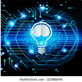 Dark blue Light Abstract Technology background for computer graphic website internet business. circuit. vector illustration. infographics. motion move blur.neon. Brainstorm, Brain. Bulb Ideas
