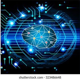 Dark blue Light Abstract Technology background for computer graphic website internet business. circuit. vector illustration. infographics. motion move blur.neon. Brainstorm, Brain. Bulb Ideas