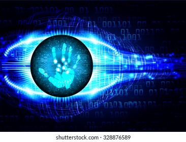 dark blue Light Abstract Technology background for computer graphic website internet and business. illustration. abstract digital. infographics. motion move neon. fingerprint. scanning. Hand print.