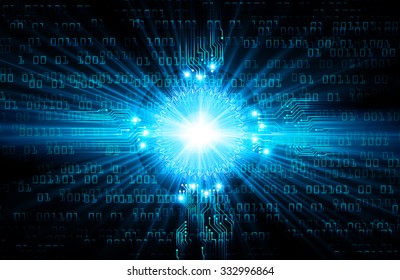 dark blue Light Abstract Technology background for computer graphic website internet and business. circuit. illustration.digital.infographics. binary code. zero one. eye