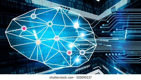 Dark blue Light Abstract Technology background for computer graphic website internet business. circuit. vector illustration. infographics. motion move blur.neon. Brainstorm, Brain. Bulb Ideas