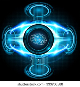 Dark blue Light Abstract Technology background for computer graphic website internet business. circuit. illustration. infographics. motion move blur.neon. Brainstorm, Brain. Bulb Ideas