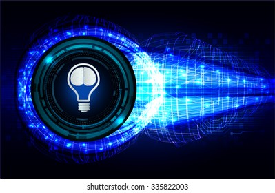 Dark blue Light Abstract Technology background for computer graphic website internet business. circuit. illustration. infographics. motion move blur.neon. Brainstorm, Brain. Bulb Ideas