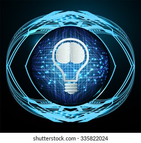 Dark blue Light Abstract Technology background for computer graphic website internet business. circuit. illustration. infographics. motion move blur.neon. Brainstorm, Brain. Bulb Ideas