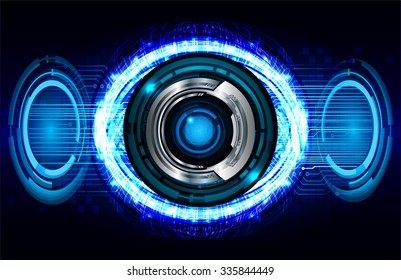 dark blue Light Abstract Technology background for computer graphic website internet and business. circuit. illustration.digital.infographics. binary code. zero one. vector. eye