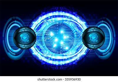 dark blue Light Abstract Technology background for computer graphic website internet and business. circuit. illustration.digital.infographics. binary code. zero one. vector.eye
