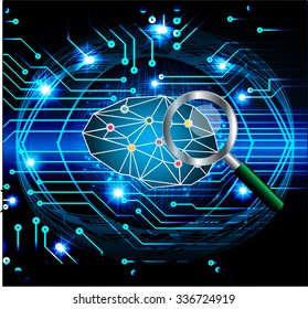 Dark blue Light Abstract Technology background for computer graphic website internet business. circuit. illustration. infographics. motion move blur.neon. Brainstorm, Brain. Bulb Ideas